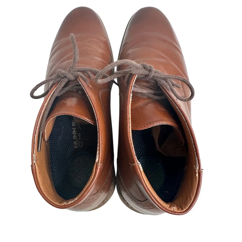 Nunn Bush Men's 9M Brown Leather preppy Chukka Boots Lace‎ Up Dress Casual Shoes